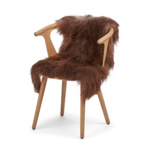 Lammeskind | Øko & 100% Naturligt | Langhåret | Brun | 90x60 cm