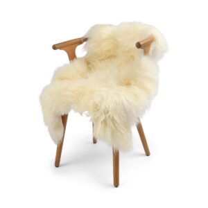 Islandsk lammeskind | Langhåret | Naturlige farver | 100-110 cm - Naturlig cremehvid