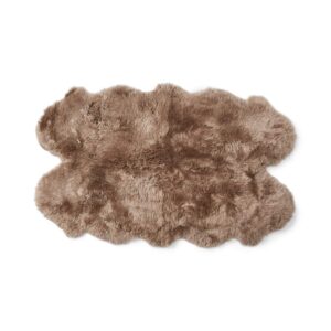 Lammeskindstæppe (4 lammeskind) | Langhåret | 170x110 cm - Taupe